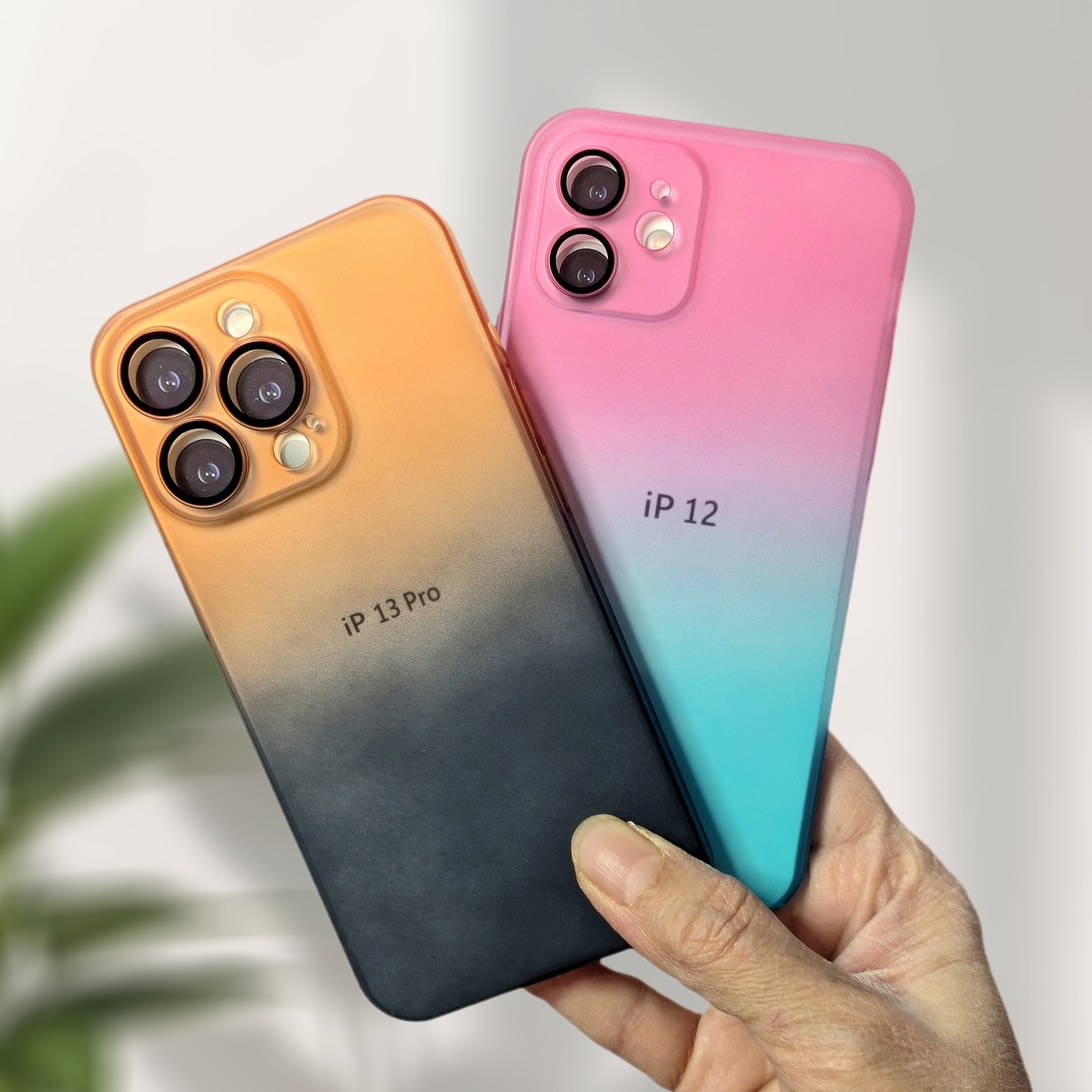 کاور Slicto نیمه شفاف دورنگ بند دار برای اپل iPhone 12 proMax